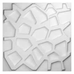 Kayra Decor 19.7x19.7 inch PVC White Stone 3D Wall Panels, D067 (Pack of 40)