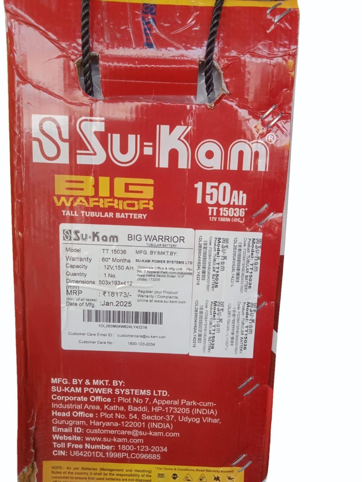 Su-Kam Solar Tubular Batteries