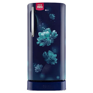 LG 201L Single Door Refrigerator with Smart Inverter Compressor, Base Stand Drawer, Blue Charm Finish, 5 Star