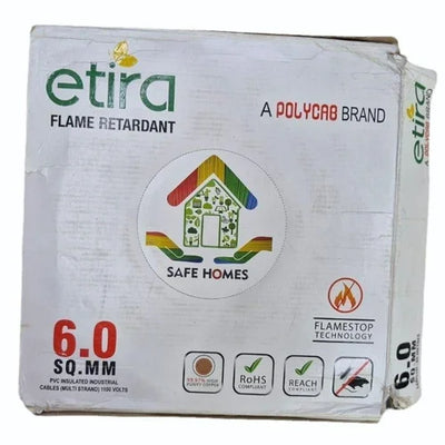Polycab 6.0 sqmm ETIRA House Wires 90 Meter Copper