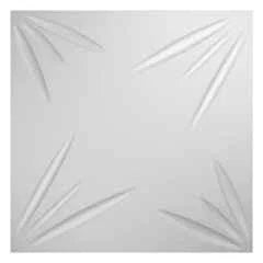 Kayra Decor 19.7x17.7 inch PVC White 3D Wall Panels, D056 (Pack of 6)