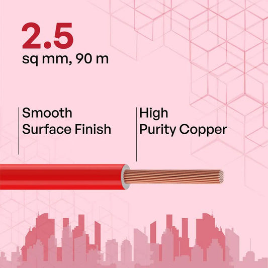 Polycab 2.5 sqmm ETIRA House Wires 90 Meter Copper