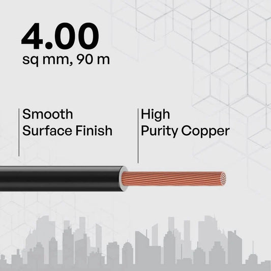 Polycab 4.0 sqmm ETIRA House Wires 90 Meter Copper