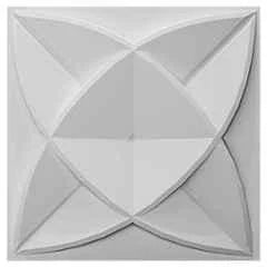 Kayra Decor 19.7x19.7 inch PVC White 3D Wall Panels, D127 (Pack of 12)