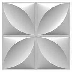 Kayra Decor 19.7x19.7 inch PVC White Flower 3D Wall Panels, D124