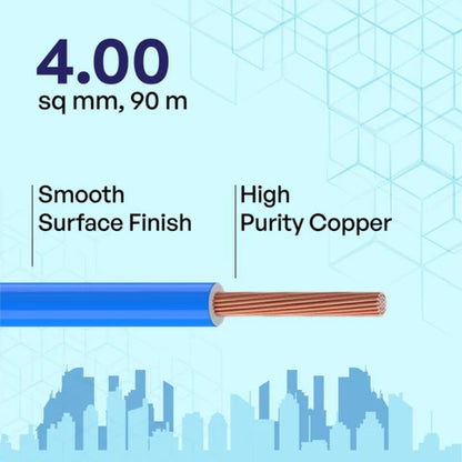 Polycab 4.0 sqmm ETIRA House Wires 90 Meter Copper