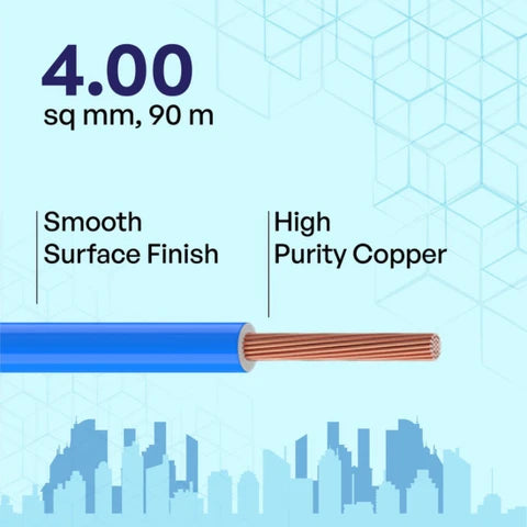 Polycab 4.0 sqmm ETIRA House Wires 90 Meter Copper