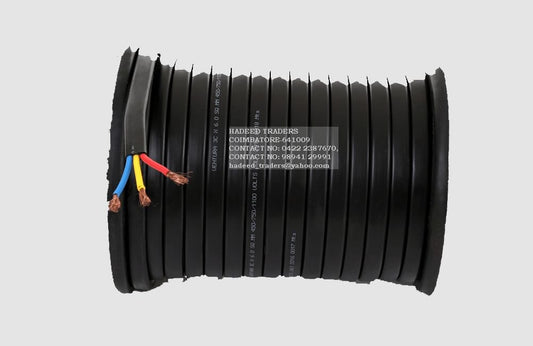Polycab 35.0 Sqmm 3 Core Copper PVC Insulated Flat Submersible Cable, Length: 100 m