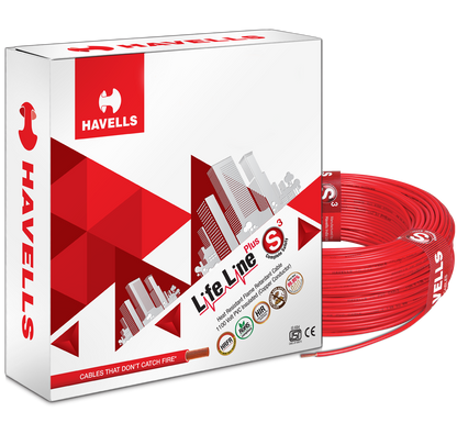 Havells Life Line Plus S3 HRFR Cables 4.0 sq. mm (90 MTR )