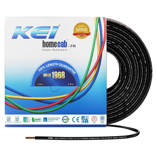 KEI HomeCab 1 sqmm ,Multistrand,HRFR, 90m,Black